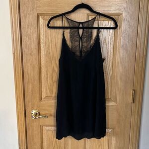 LUCCA Black Lace and Gauz Summer Dress Medium